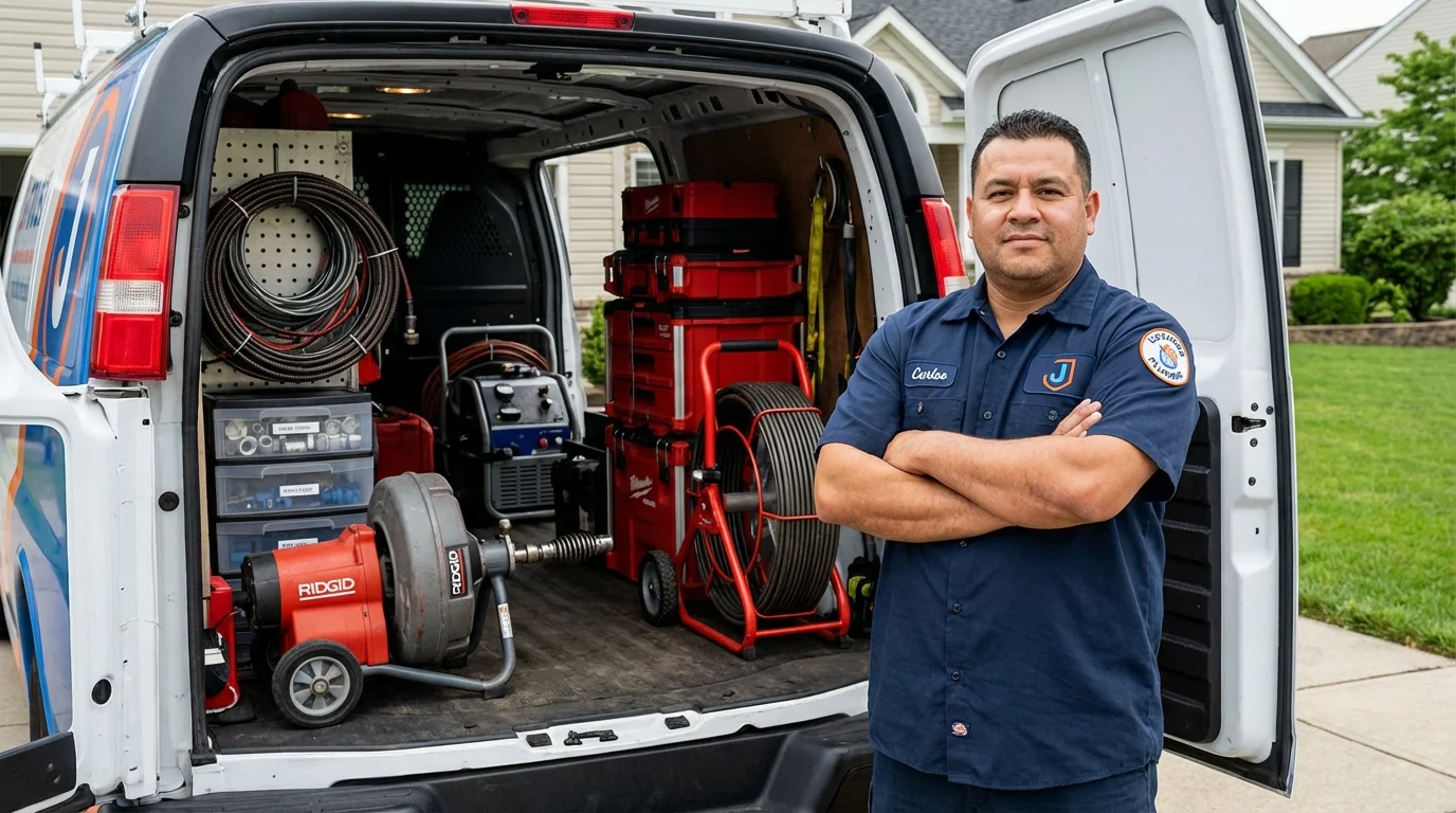 Professional drain cleaning equipment and Johns Plumbing LLC plumber in Kenai